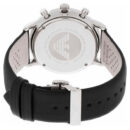 Emporio Armani Men's Black Dial Chronograph Watch with Leather Strap - AR0397